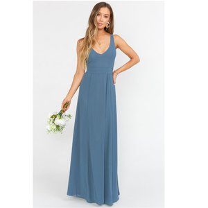 MUMU Jenn Maxi Dress - Slate Blue